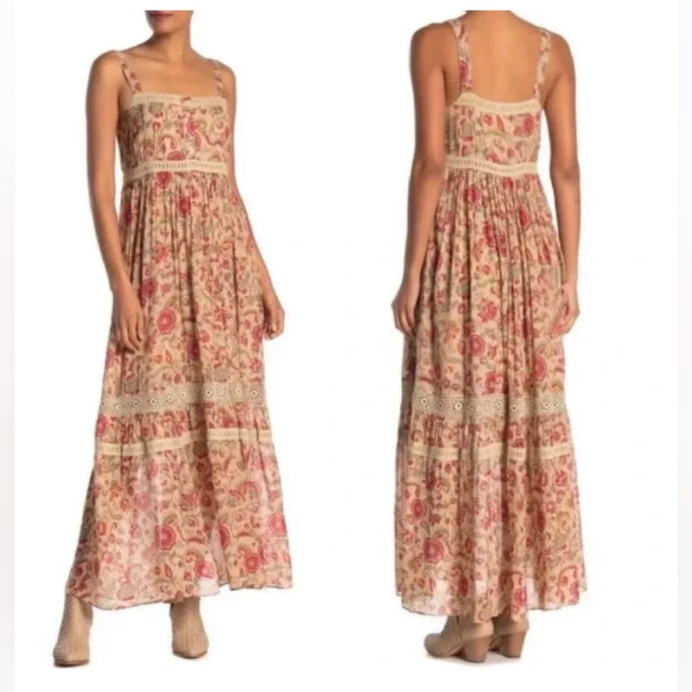 Frye Floral Maxi Dress in Pink and Cream